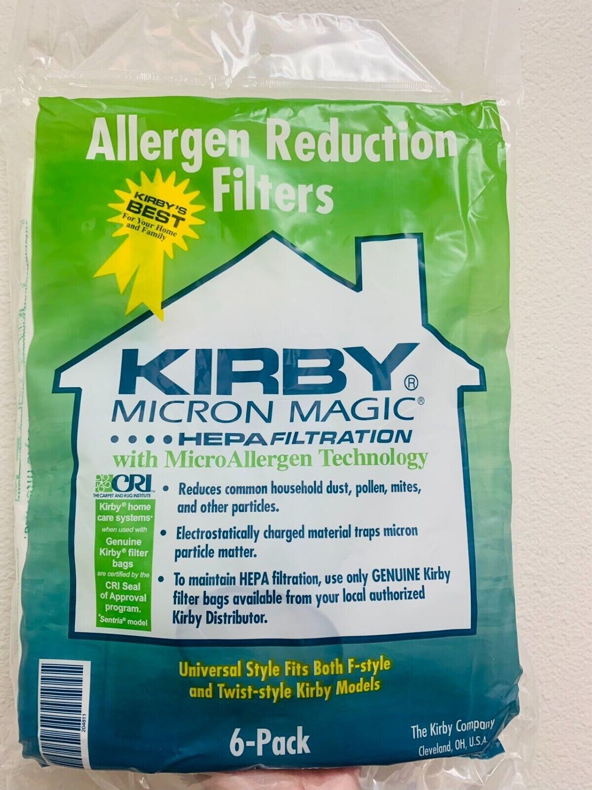 Kirby 6 Cloth Sentria Hepa Micron Magic Ultimate G + 1 Free Belt Vacuum Bags