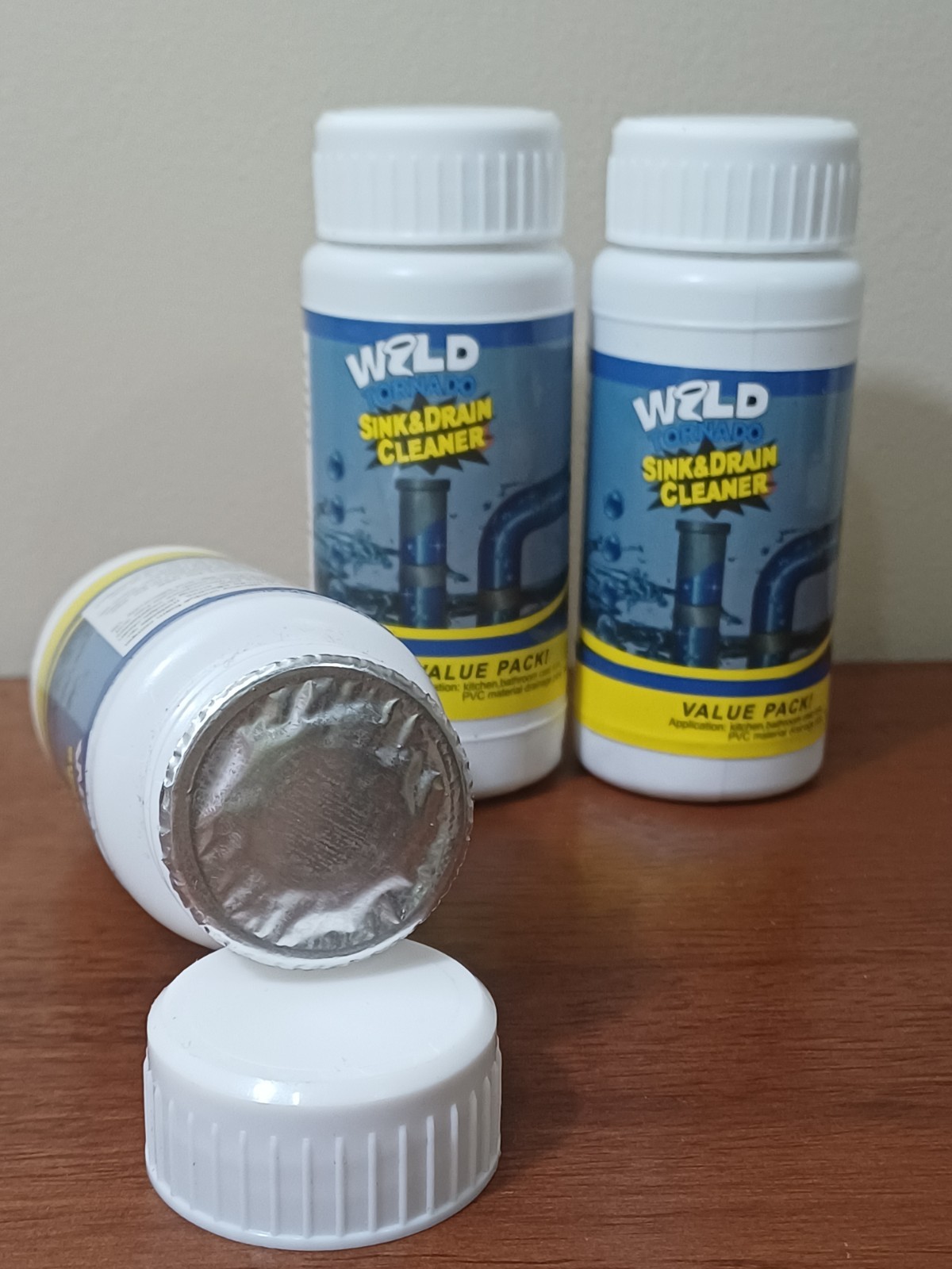 3 Wild Tornado Powerful Sink & Drain Cleaner High Efficiency Clog Removal