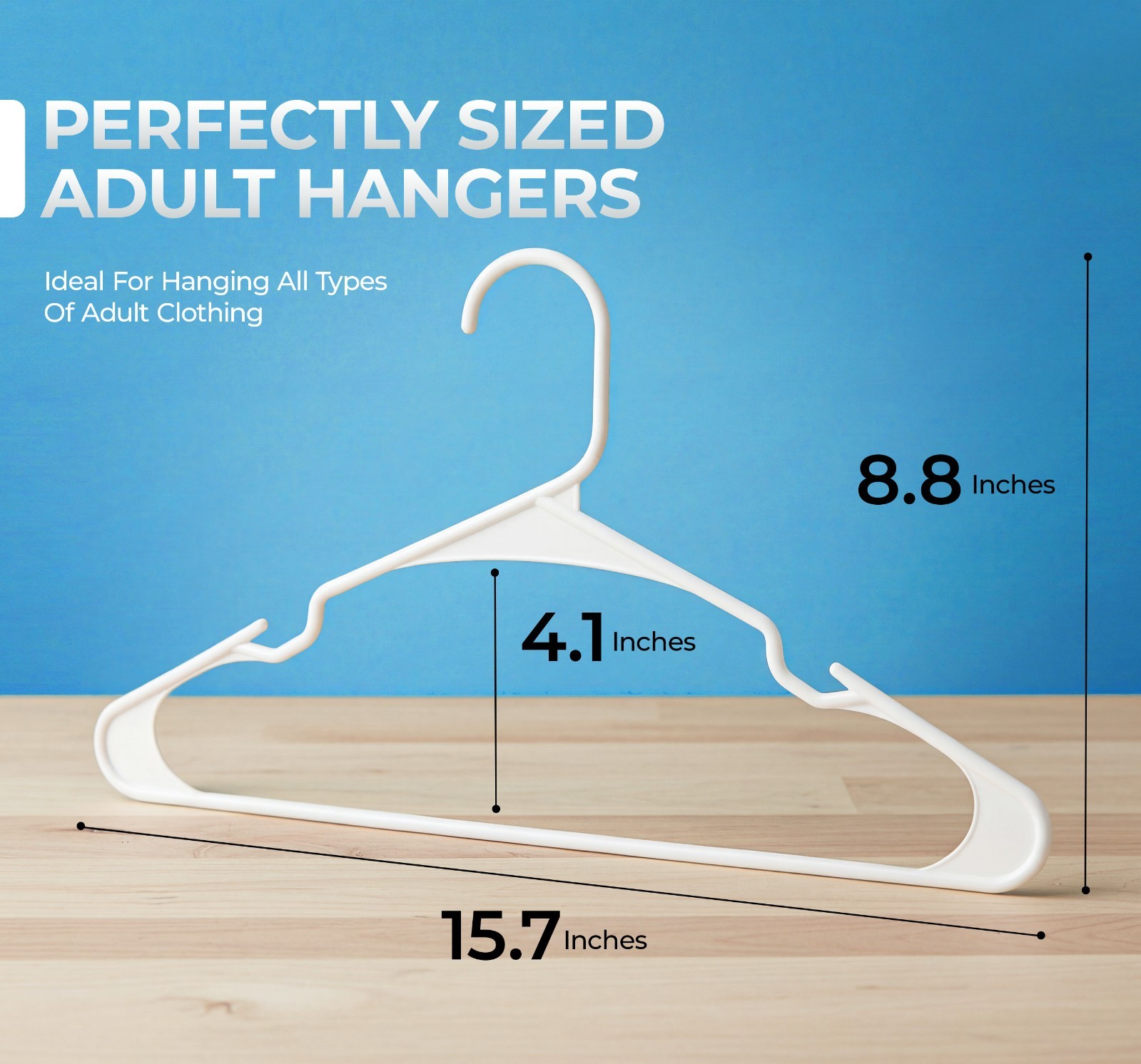 Heavy-Duty Non-Slip Plastic Clothes Hangers – 20/50 Pack, White & Black