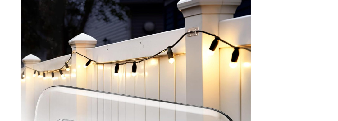 Outdoor Light Clips: 80 PCS Clear – Hooks- Outdoor String Lights self-adhesive