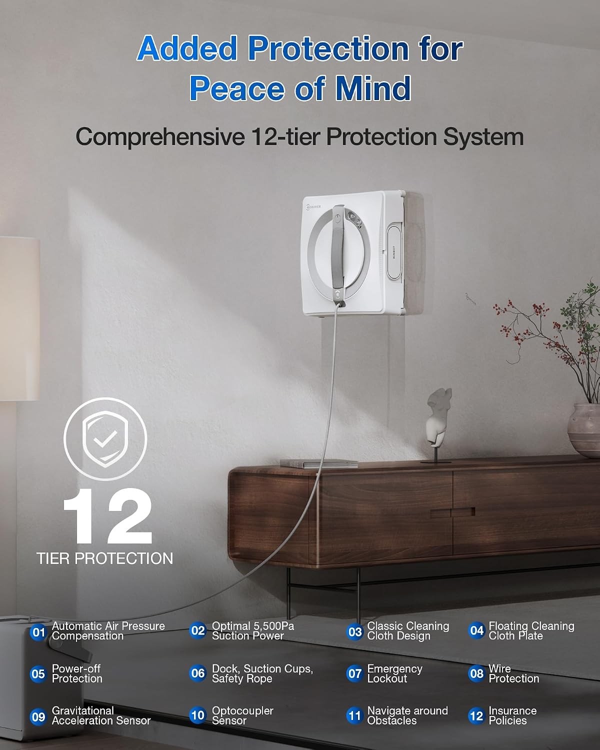 ECOVACS WINBOT W2 Pro Omni Portable Window Cleaning Robot, Intelligent Climbing