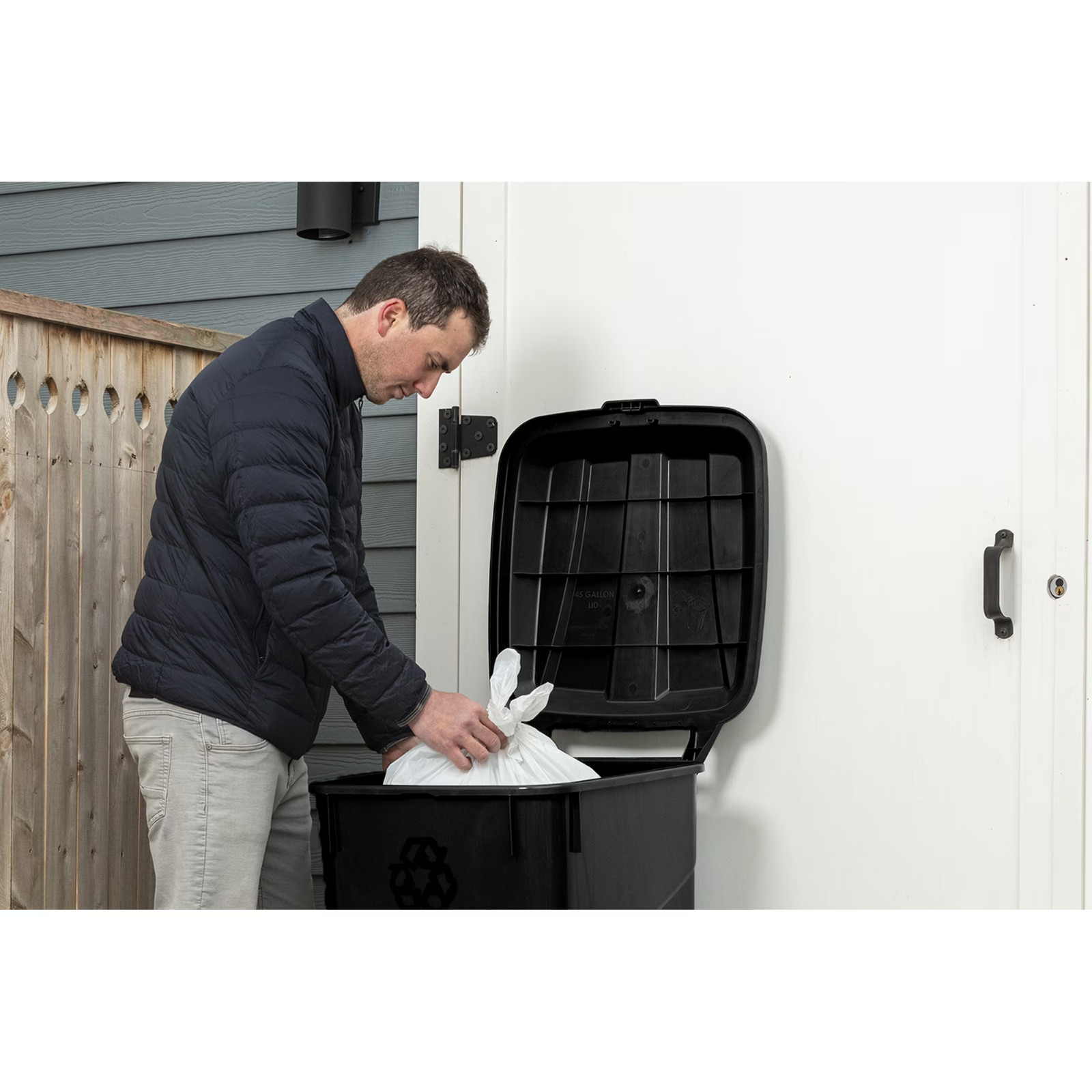 Hyper Tough 45 Gallon Wheeled Trash Can w/ Lid Fast Ship USA