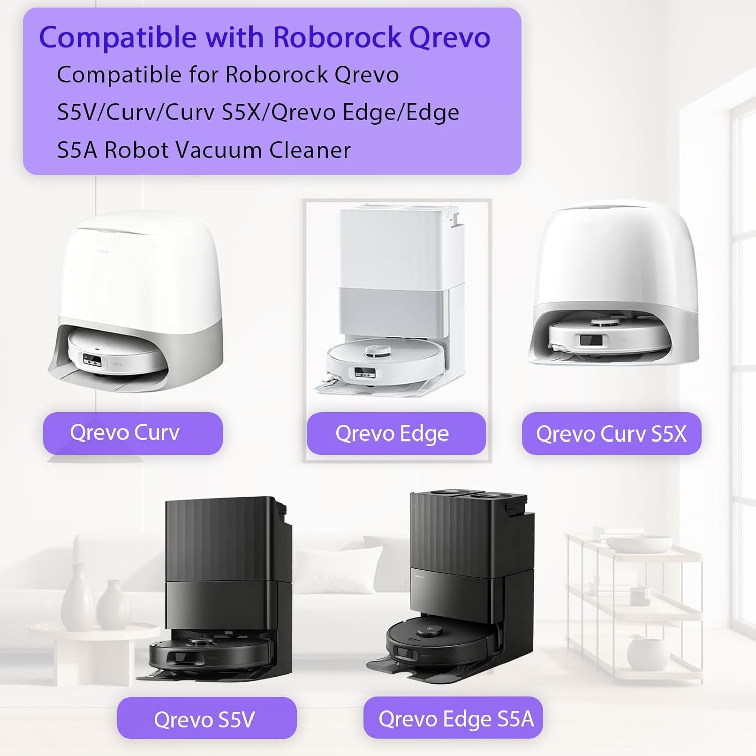 Qrevo S5V Replacement Accessories for Roborock Qrevo S5V Curv Curv S5X Qrevo
