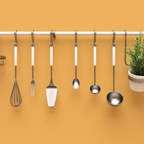 50 Pcs Heavy Duty S Hooks – 304 Stainless Steel, 2″ Metal Hangers for Kitchen, W