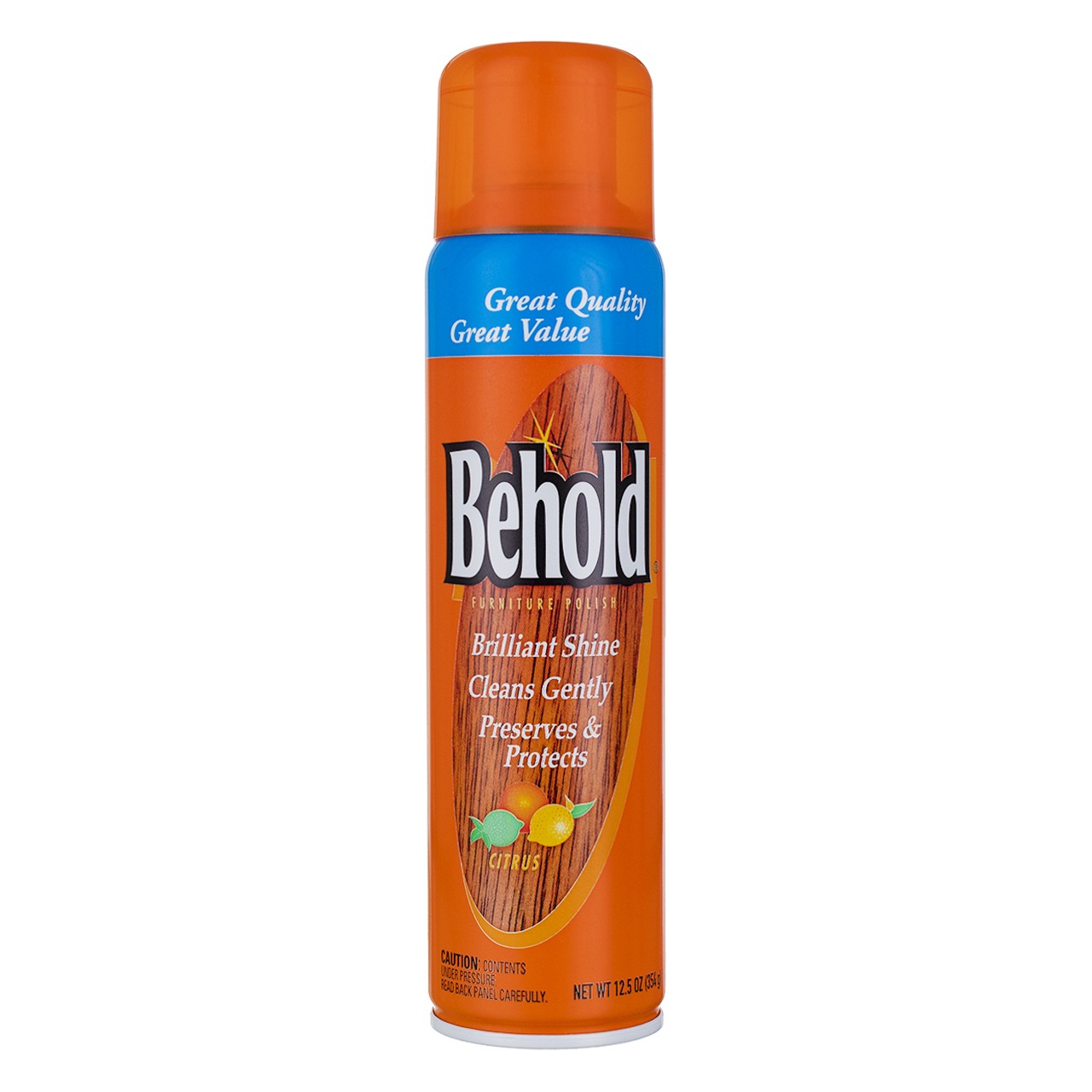 4 Pack Behold Furniture Polish Aerosol, Citrus, 12.5 oz
