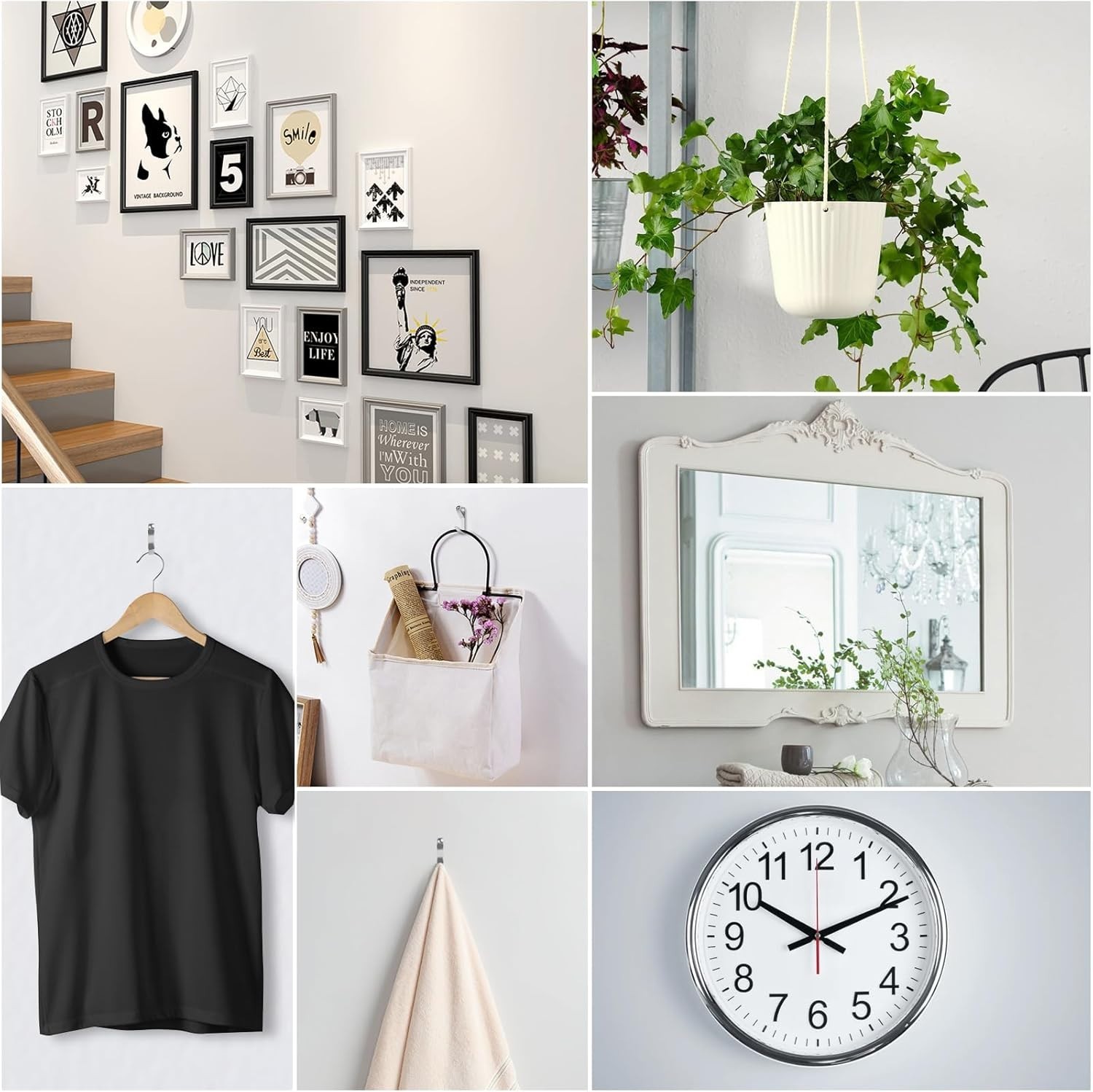 184PCS Picture Hanging Hooks Set: Ideal for Decorating Walls with 50lb Capacity