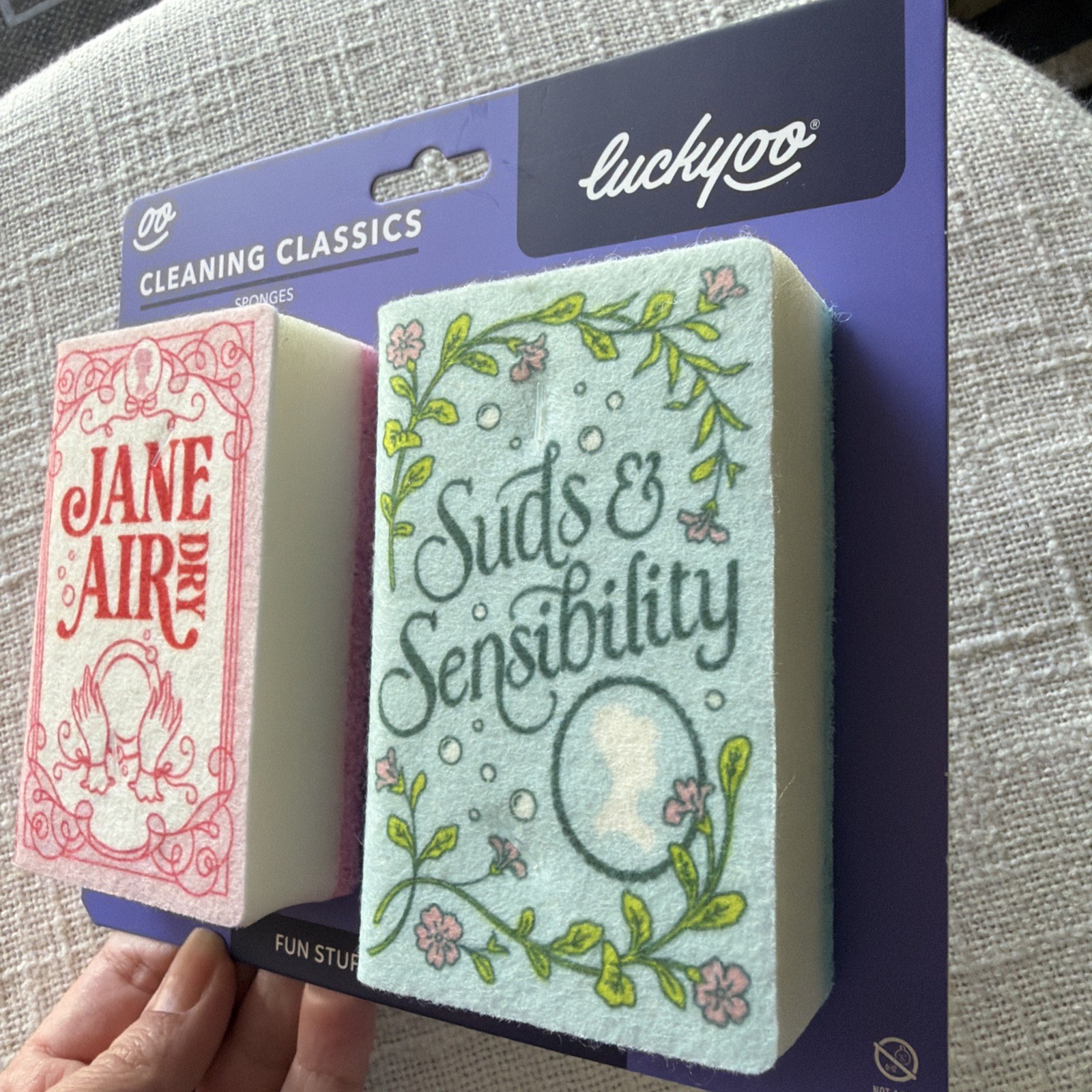 Cleaning Classics Sponges 2 Pcs ~ Austen Bronte Book Lover Fun Kitchen Home Gift