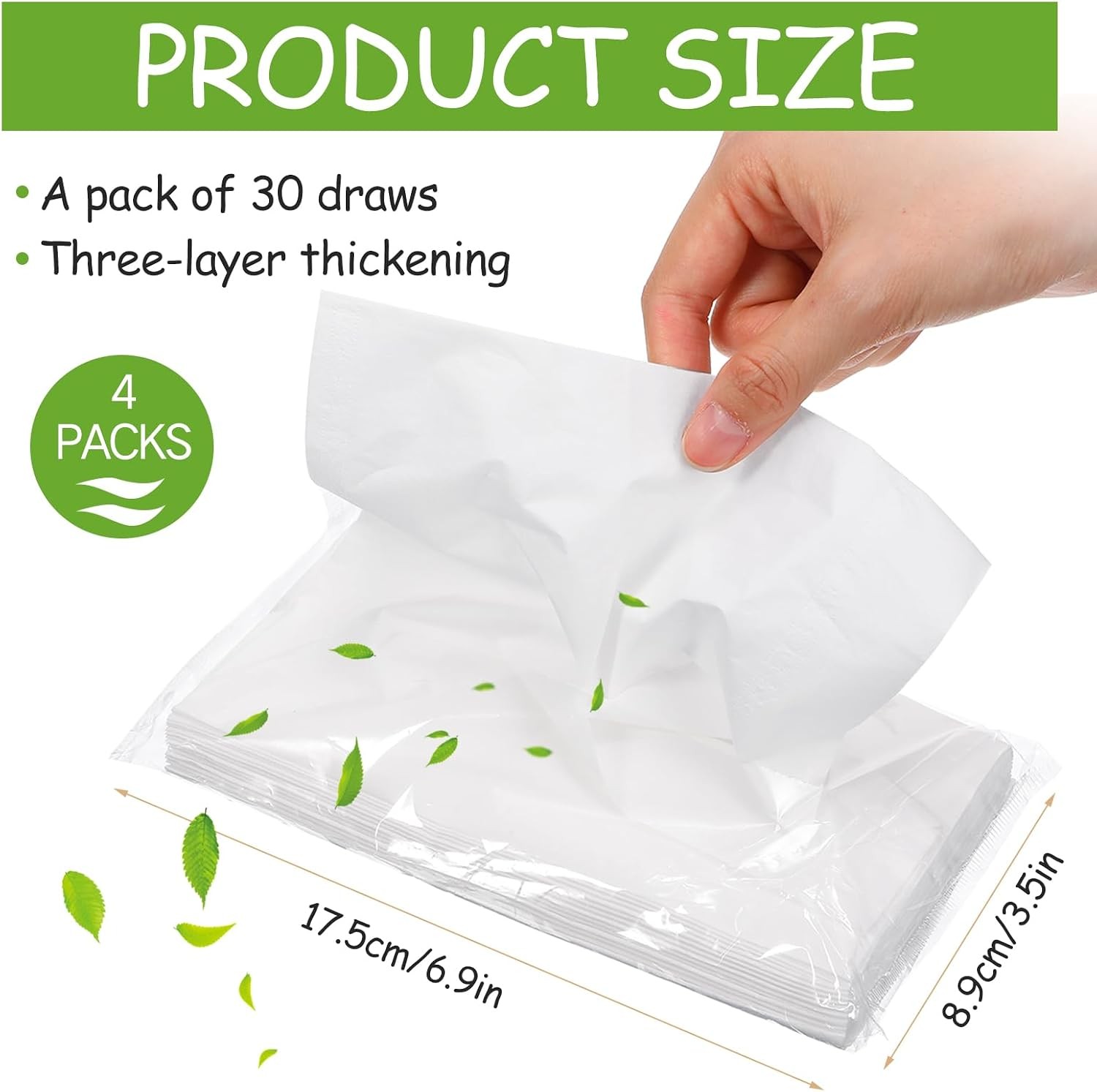 4 Packs Car Tissue Refills, Car Napkin Holder Refill Facial Auto Visor Travel