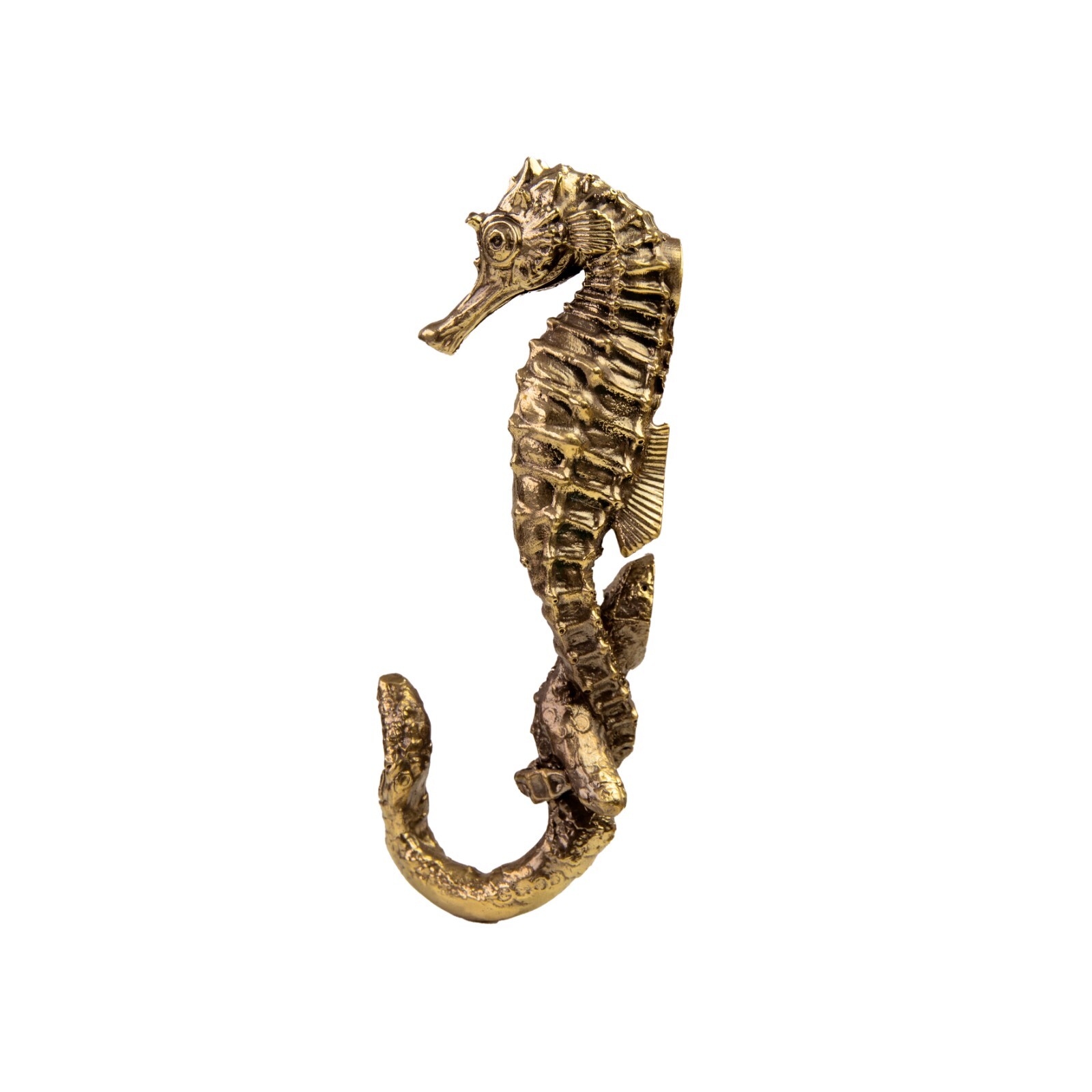 Brass seahorse hook. Strong and durable, perfect for bathroom towels