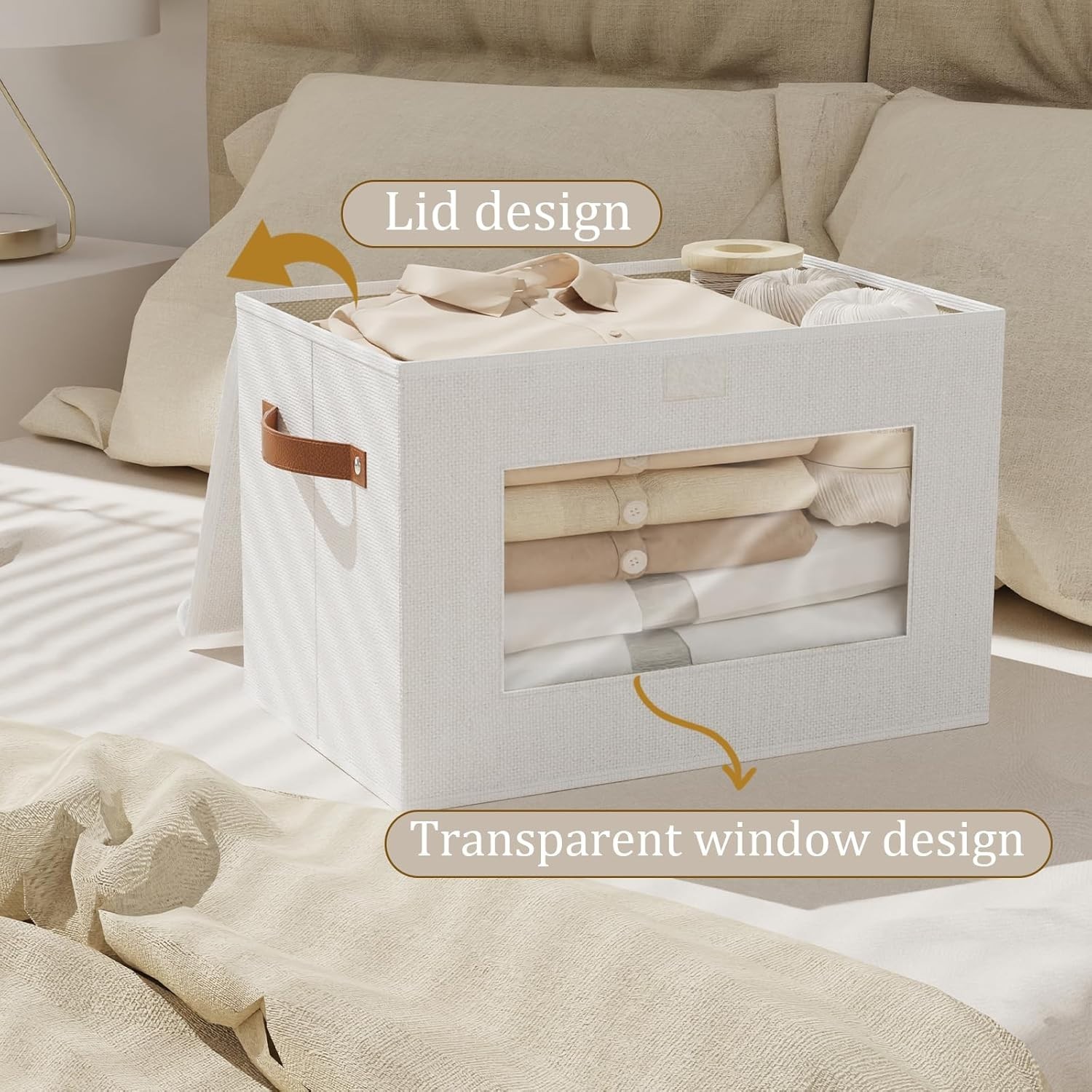 Durable Cotton Storage Basket with Lift-off Lid – Modern Decorative Design