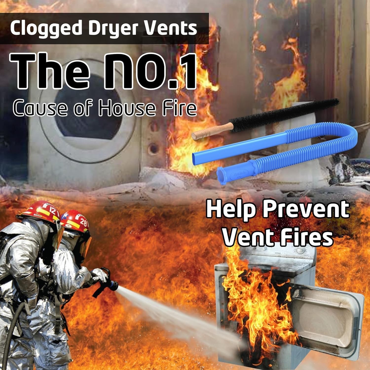 Dryer Vent Cleaner Kit Vacuum Attachment Hose with Lint Remover Cleaning Brush