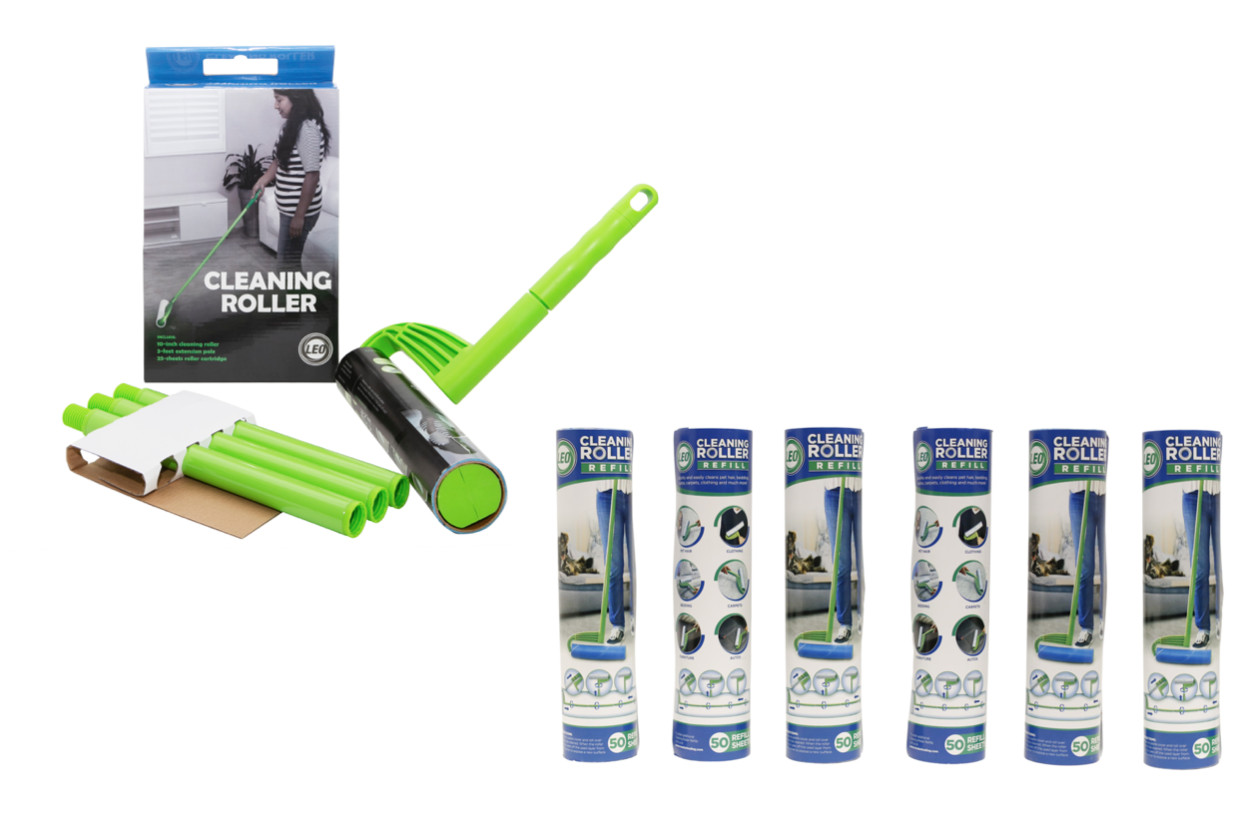 Leo Cleaning Big Lint Roller 3 / 6 Roll of Refill Pet Hair Removal Floor Roller