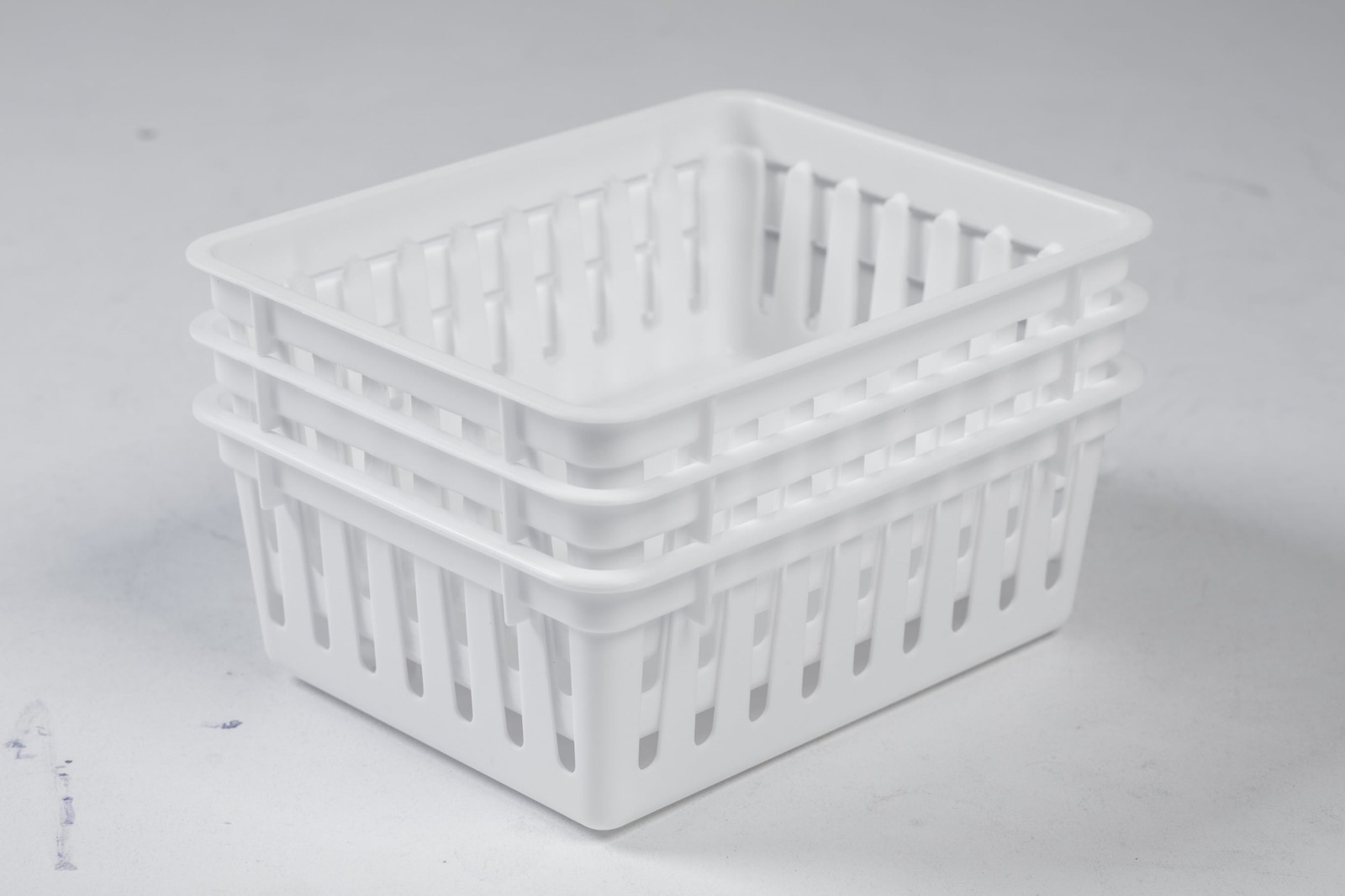 (6 Pack) Mainstays 3-Pack Square Mini Plastic Storage Tray Organizers, Stackable