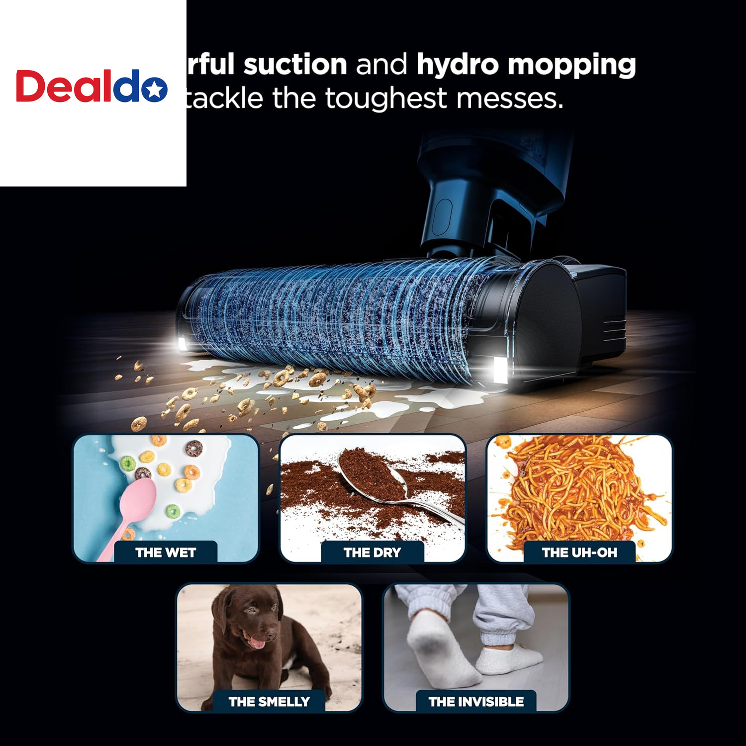 | Wet Dry Vacuum Cleaner | Vacuum and Mop Combo | Hydrovac Messmaster | 3-In-1 S