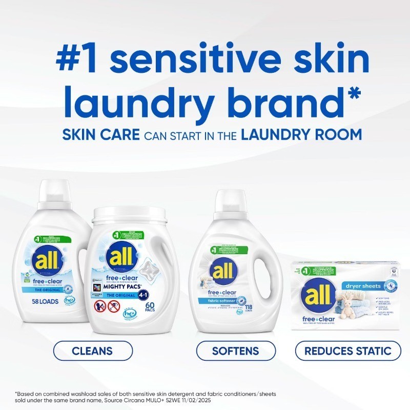 Unscented Free Clear for Sensitive Skin HE Liquid Laundry Detergent 118 fl oz