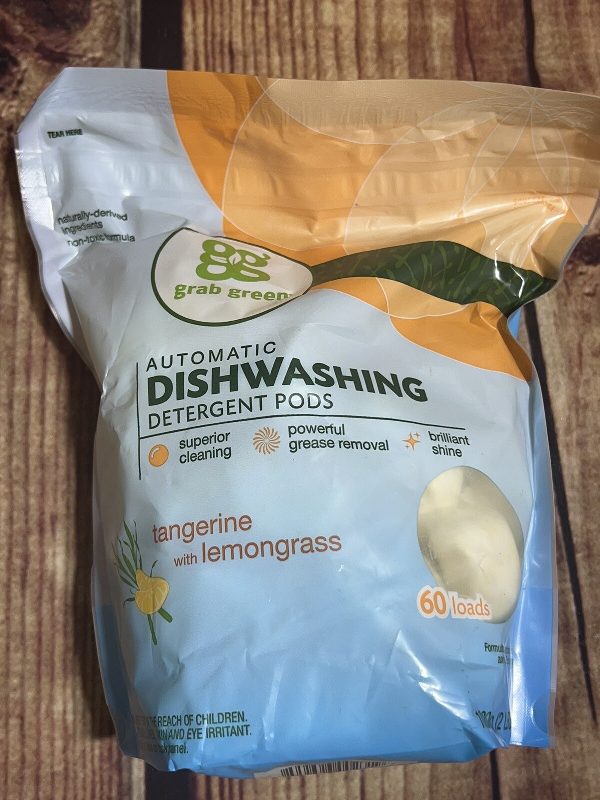 Automatic Dishwashing Detergent Pods, Tangerine with Lemongrass, 60 Loads, 2 lbs