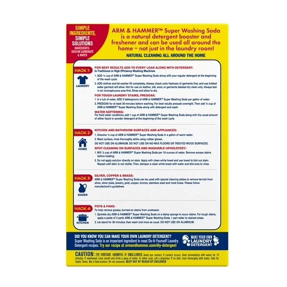 (3 pack) Arm & Hammer Super Washing Soda Detergent Booster & Household Cleaner