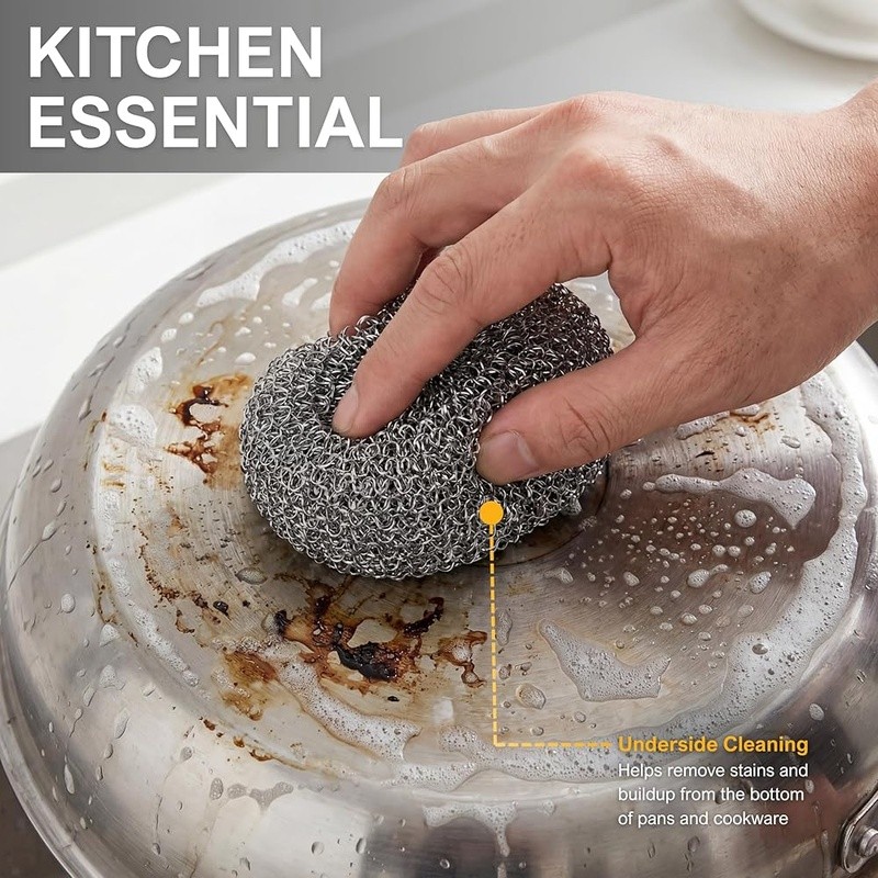 Heavy Duty Stainless Steel Scrubbing Pads Kitchen Cookware Grills Tiles Cleaning