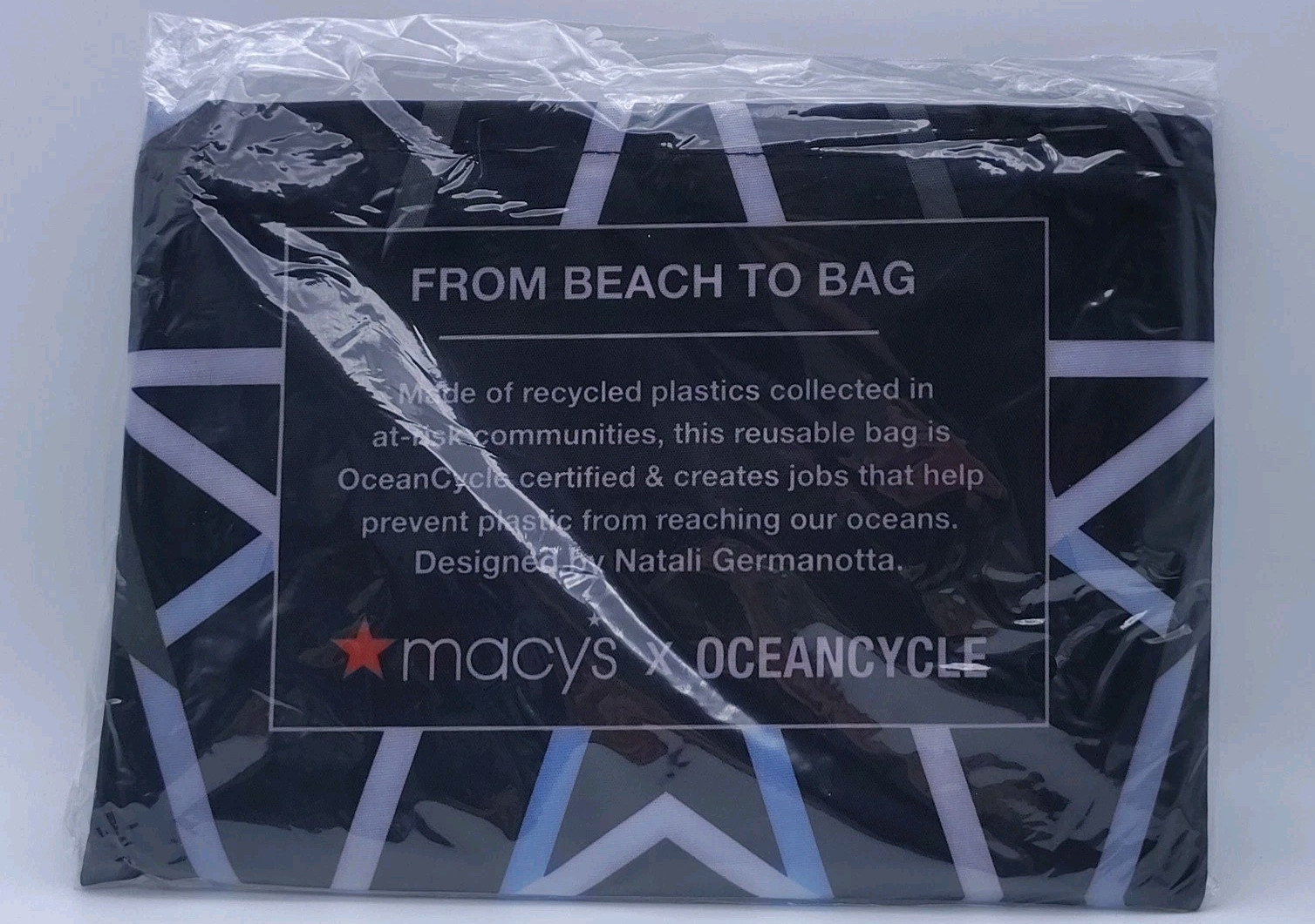 Macy’s X Oceancycle Reusable Geometric Rising Star Design Shopping Tote