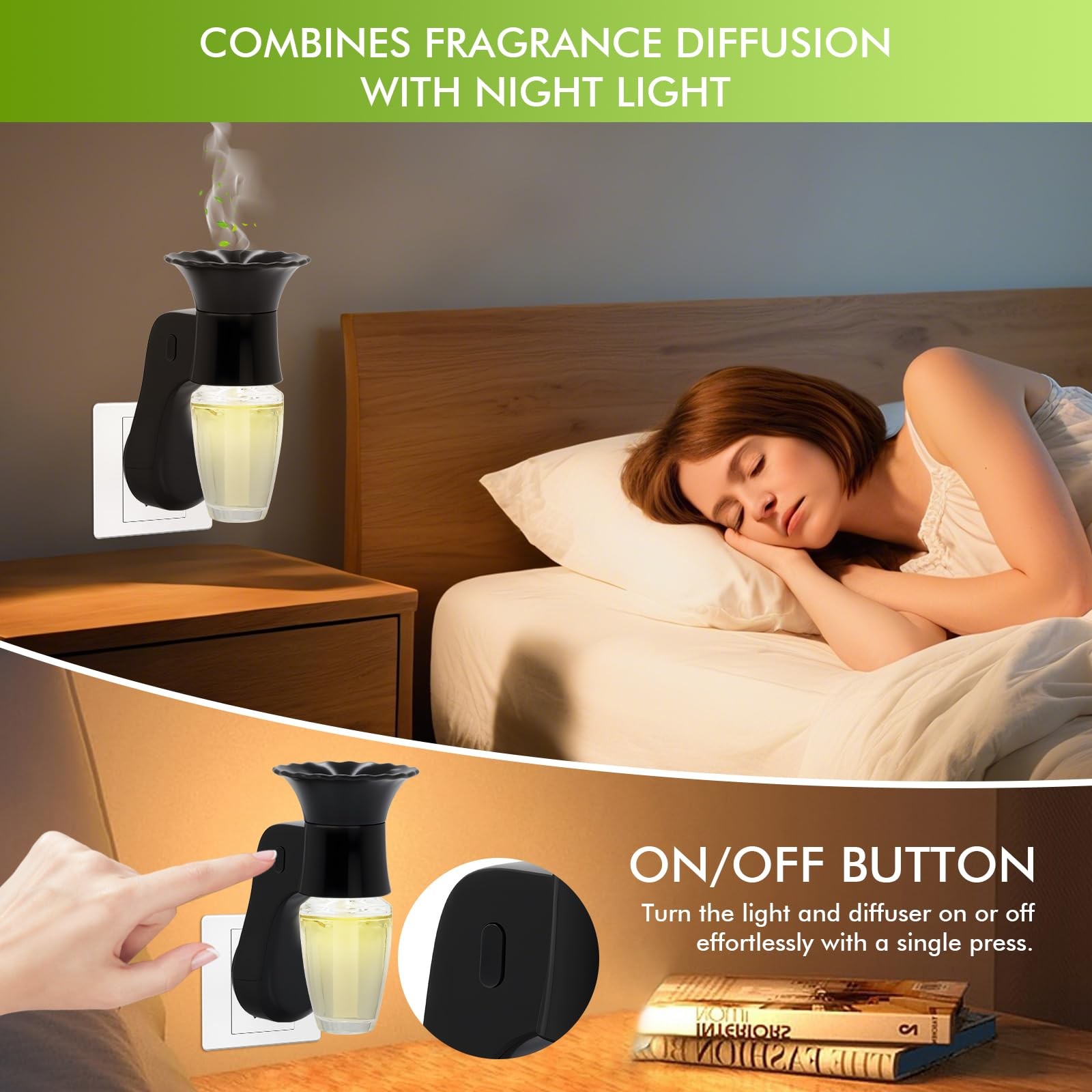 Wall Fragrance Plug in Air Freshener- Plug in Diffuser with Night Light Compa…