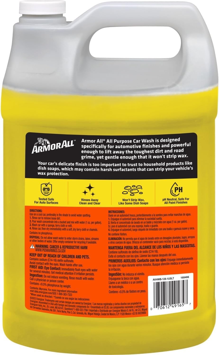 All Purpose Car Wash Soap 1 Gallon Foaming Cleaner Dirt And Road Grime Unscented