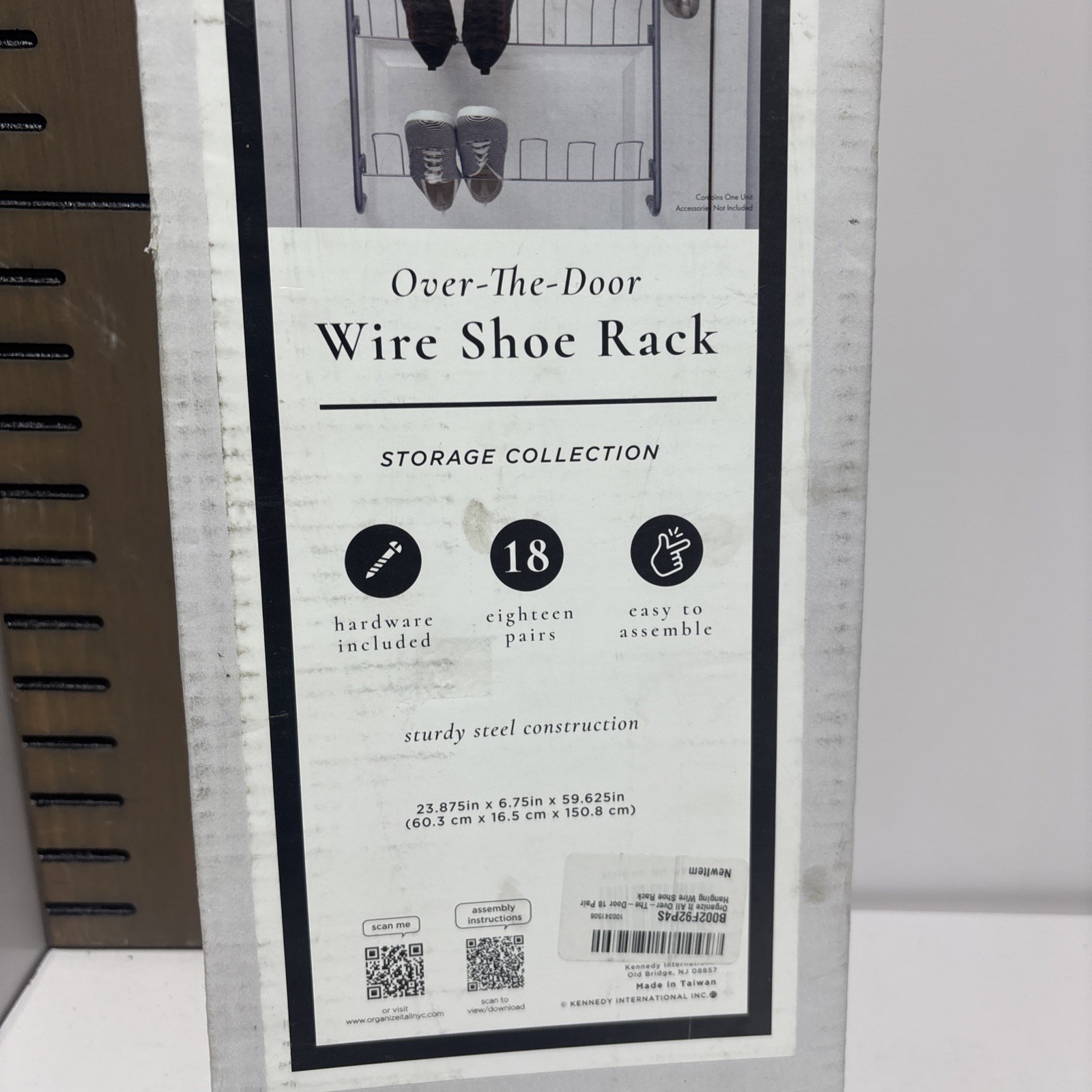 Organize It All Over-The-Door 18 Pair Hanging Wire Shoe Rack