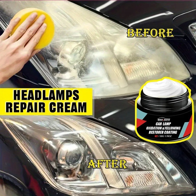 Car Headlight Restoration Polishing Kit – Scratch Remover & Oxidation Cleaner