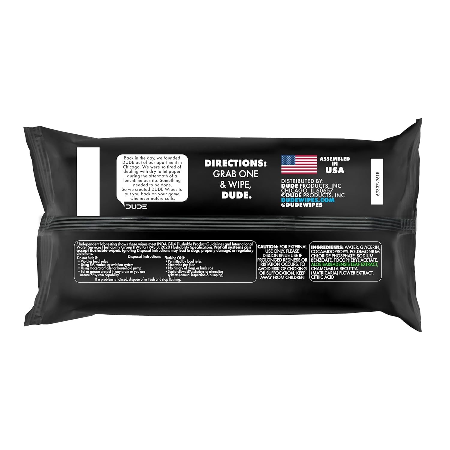 DUDE Wipes Unscented Adult Flushable Wet Wipes, Sensitive Skin, 288 Count | 99%