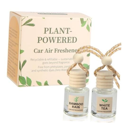 Essential Oil Car Air Freshener 2 1 Count (Pack of 1) Bamboo Rain & White Tea