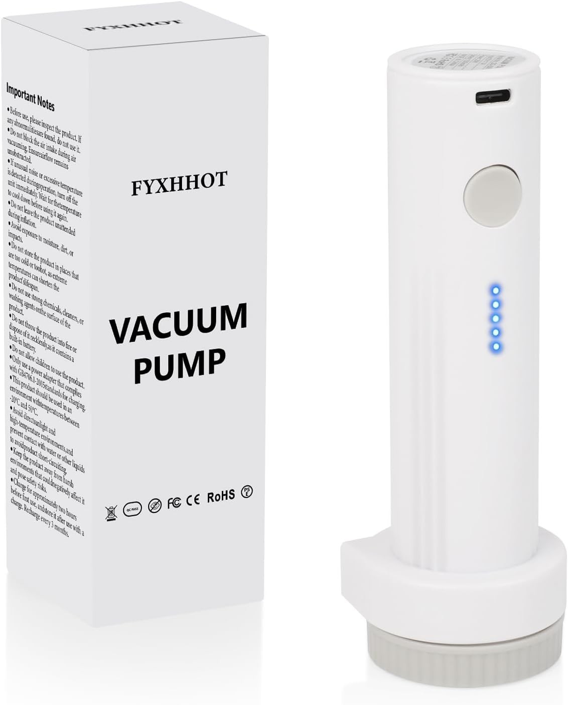 Cordless Electric Vacuum Pump for Vacuum Storage Bags Travel Air Pump, Portab…