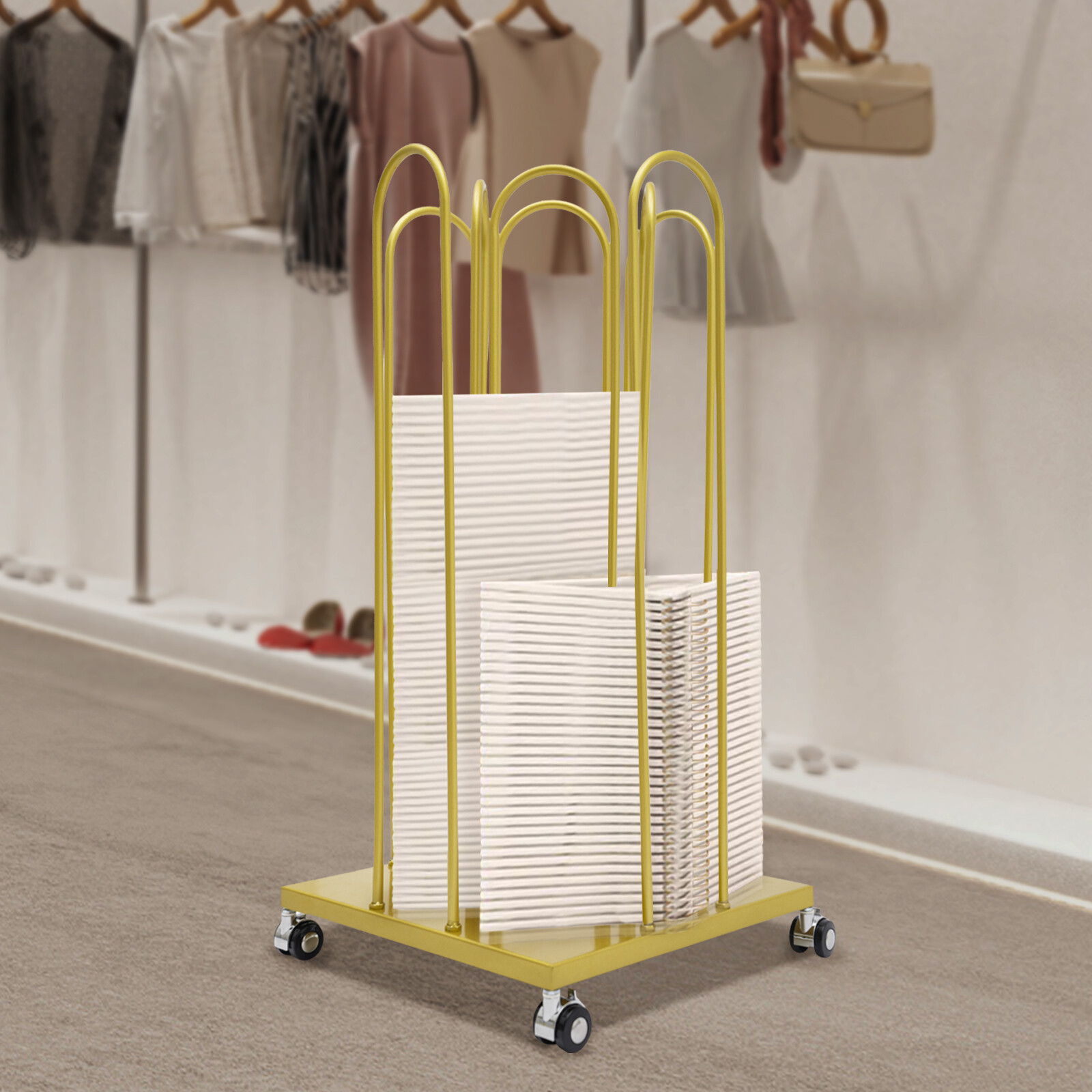 80cm(H) Hanger Organizer Stacker, Movable Hanger Rack, Gold Hanger Storage Rack