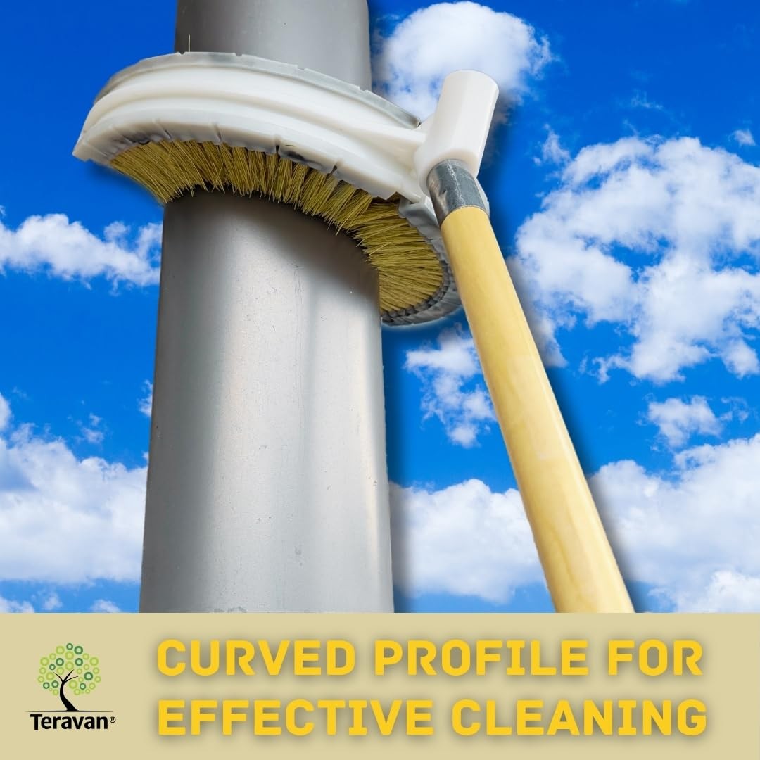 Curved Wash Brush for Exhaust Stack Pipes with Natural Tampico Fiber, Truck C…