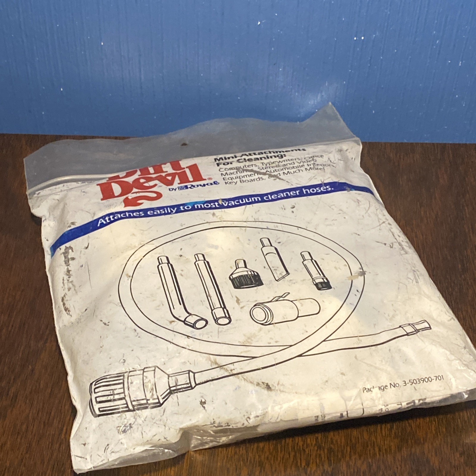 VINTAGE Dirt Devil Mini Attachment Parts 7 Pc Set Cleaning Vacuum Kit Royal, NOS