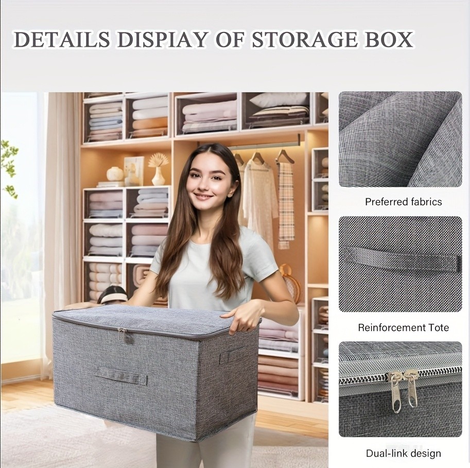 4pcs, Extra-large Foldable Cationic Storage Box, Waterproof Storage