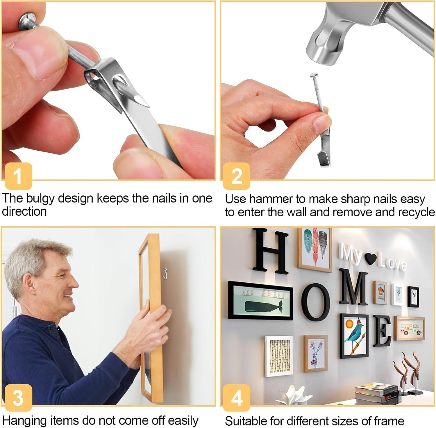184PCS Picture Hanging Hooks Set: Ideal for Decorating Walls with 50lb Capacity