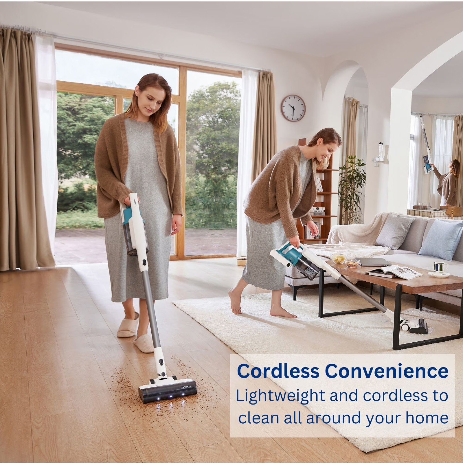 Cordless Stick Vacuum 40 Min Runtime HEPA Filter LED Brush Headlight Handheld 2