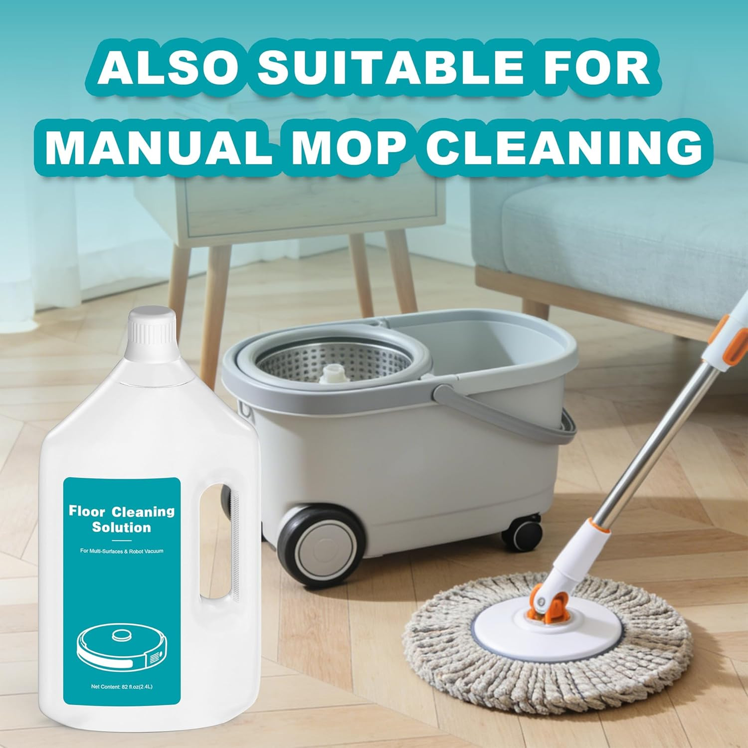 82 FL OZ/2.4 L Floor Cleaning Solution Compatible with Dreame X40/X50/L10s/L40/L