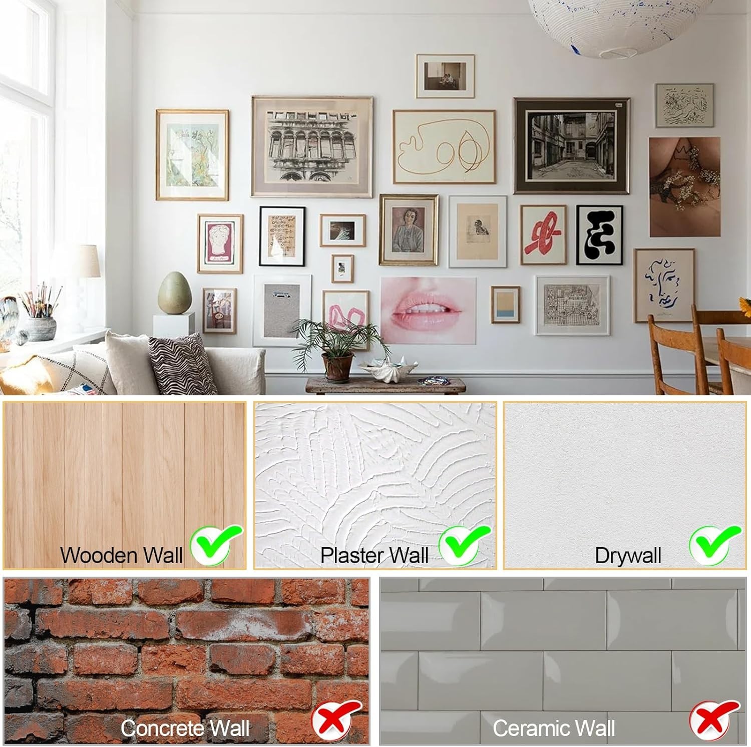 184PCS Picture Hanging Hooks Set: Ideal for Decorating Walls with 50lb Capacity