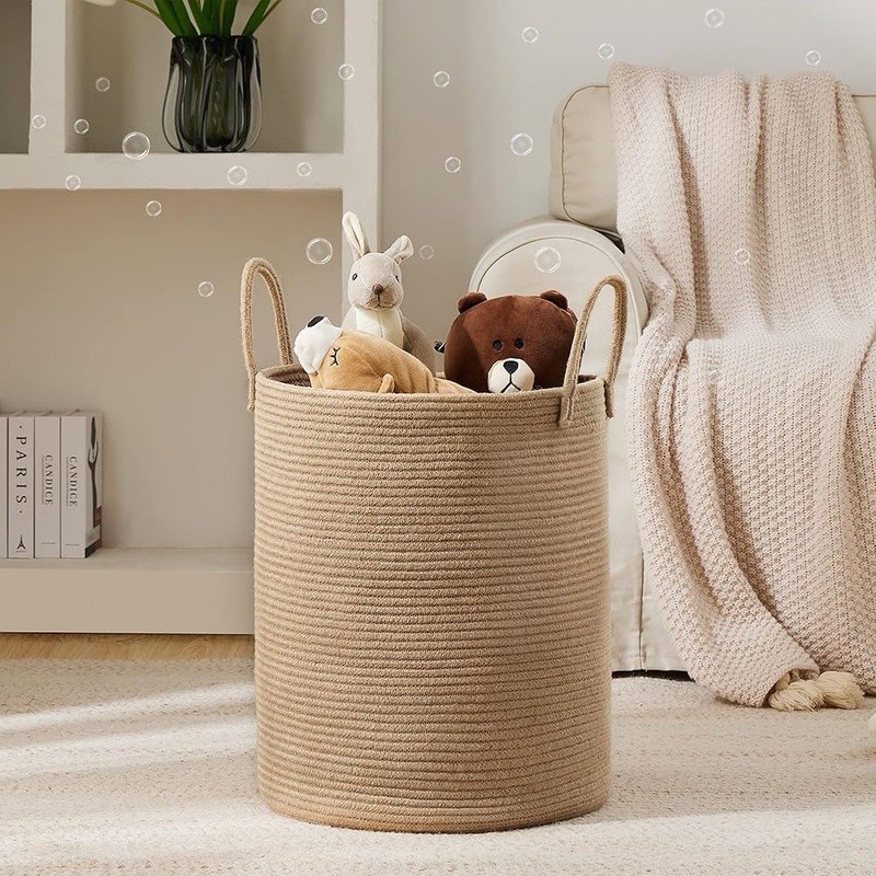 Eco-Friendly Tall Laundry Hamper Portable Durable Storage Basket Clothes Toys US