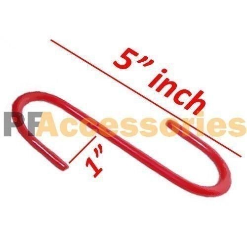 6 Pcs 5″ inch Red PVC Coated Steel S Hooks Hangers for Kitchen Metal Clasp Cup