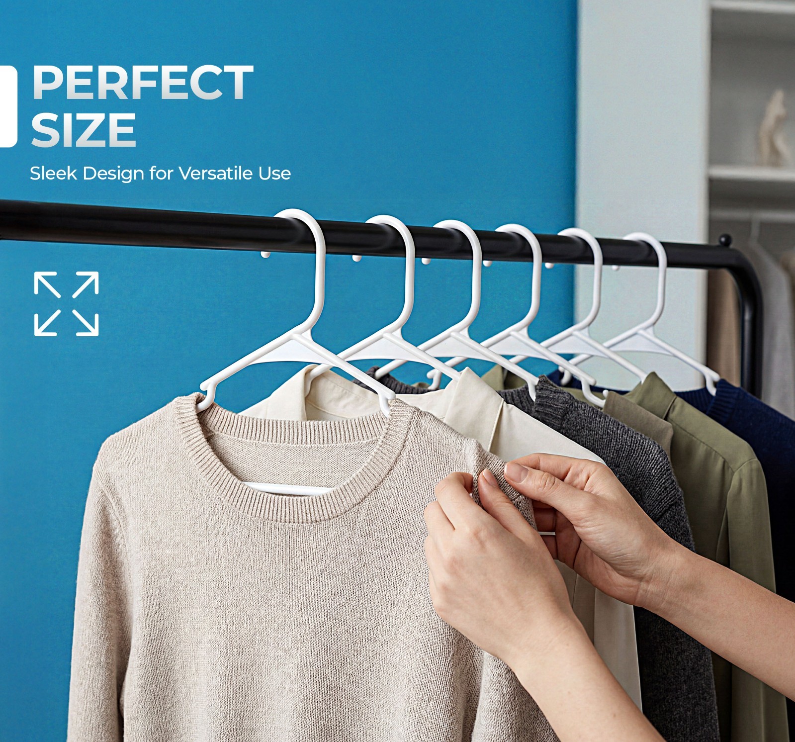 Heavy-Duty Non-Slip Plastic Clothes Hangers – 20/50 Pack, White & Black