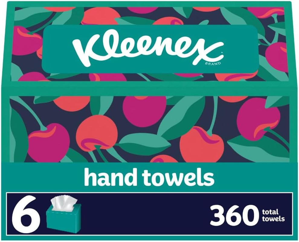 Disposable Paper Hand Towels, 6 Boxes, 60 Tissues per Box (360 Total Tissues), P