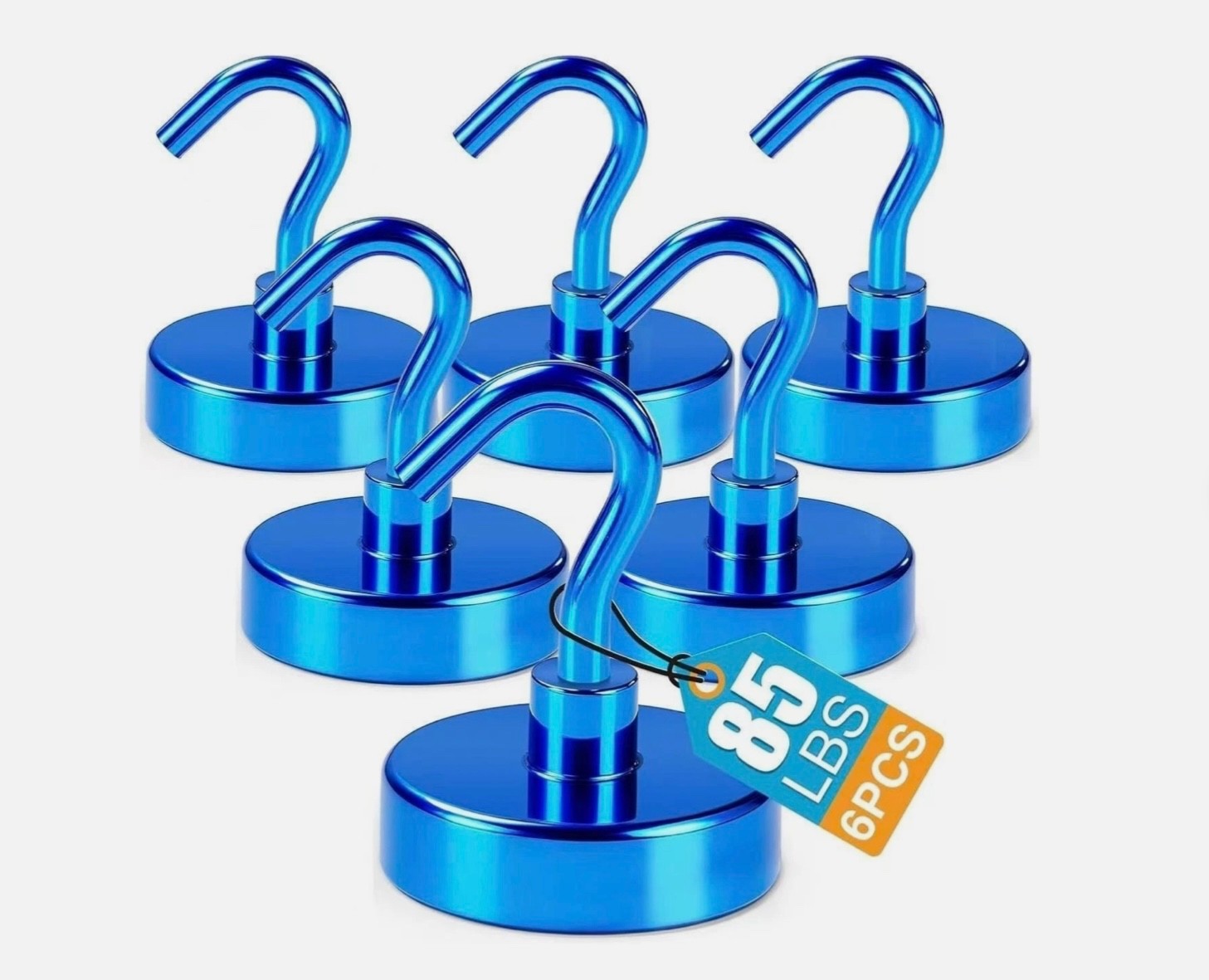 6 Pack 85LB Magnetic Hooks, Strong Cabin Ship Essentials Hook Heavy Duty Refrige