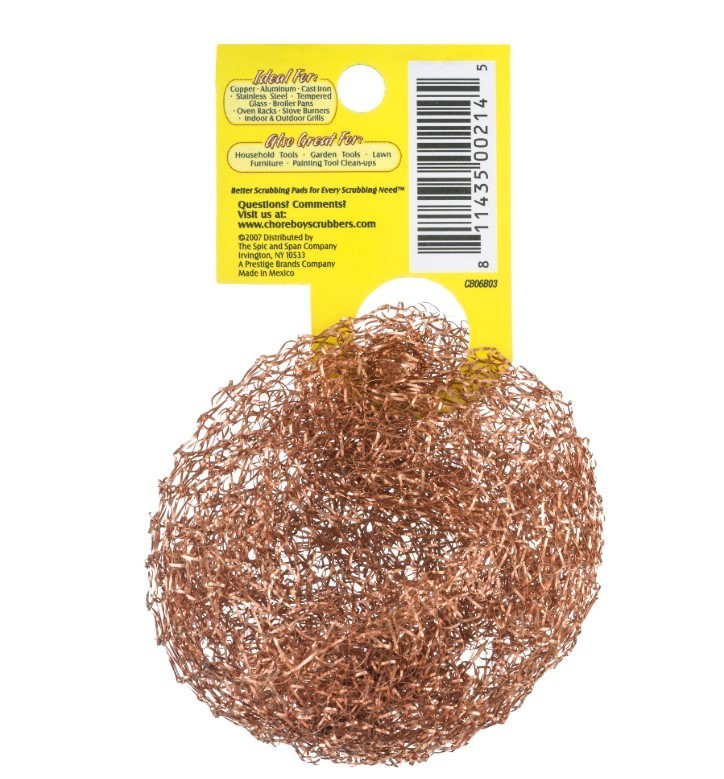 2 Pcs Chore Boy Copper Scrubbers, Rust Free Perfect for Pots and Pans!