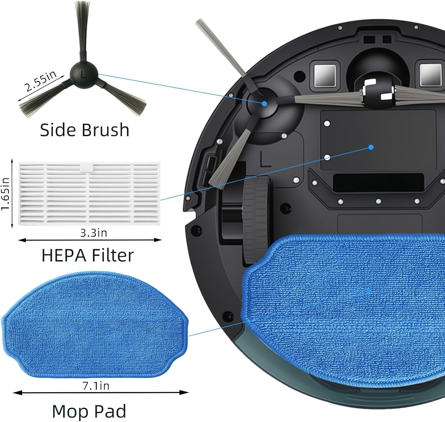 High-Quality Accessories for MAMNV BR151 Robot Vacuum – Brushes, Filters & Pads