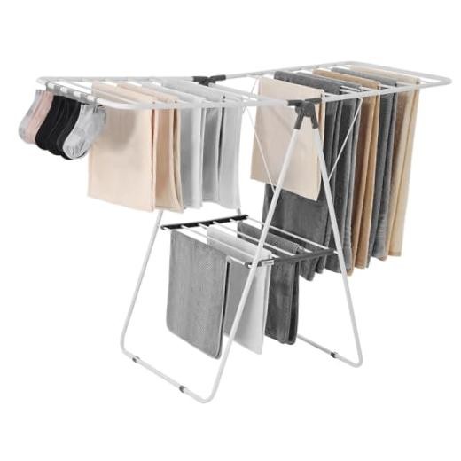 Clothes Drying Rack, 2-Tier Foldable Laundry Dryer 54.5″D x 23.6″W x 39.4″H