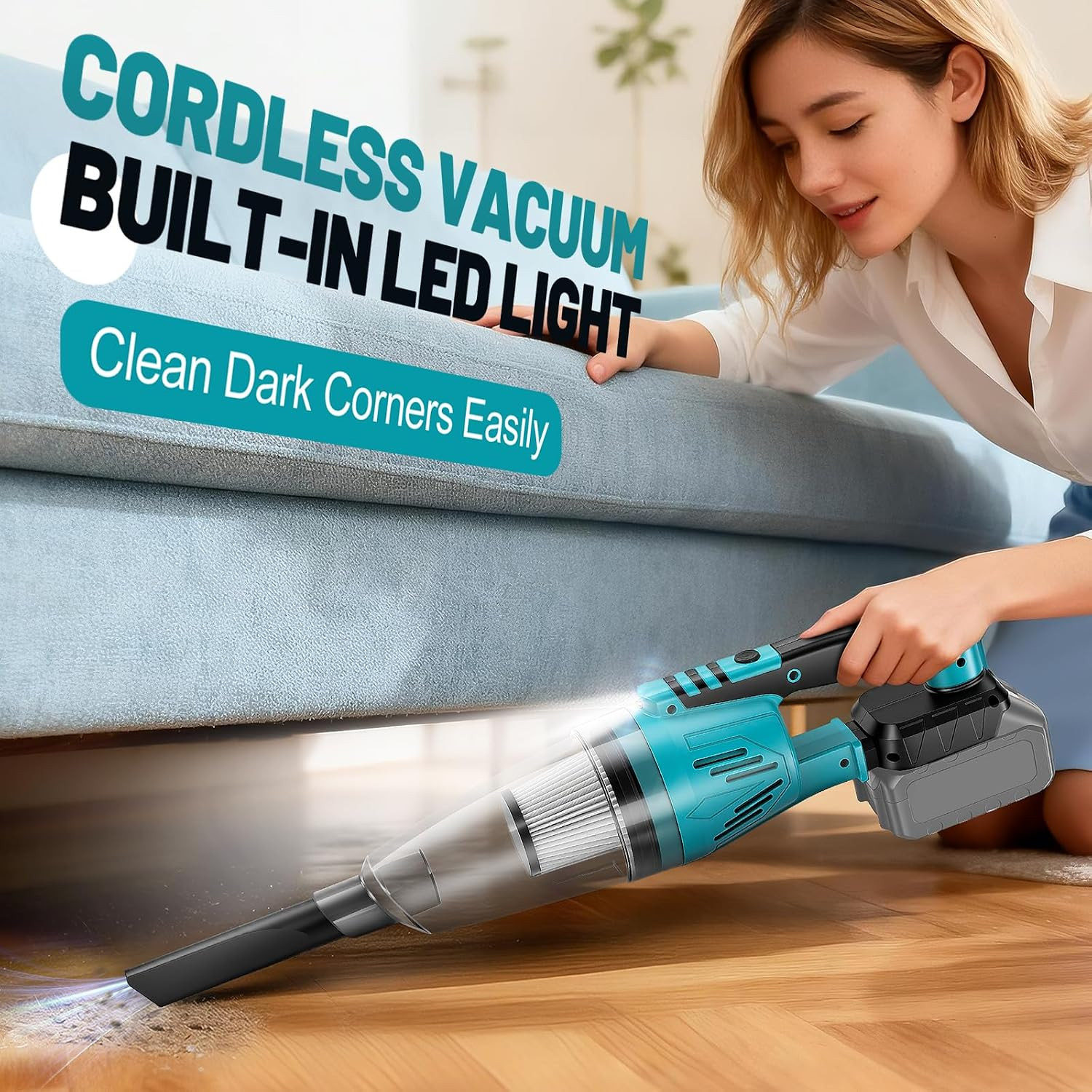 Cordless Vacuum Cleaner Compatible with Makita 18V Battery, Handheld Battery …