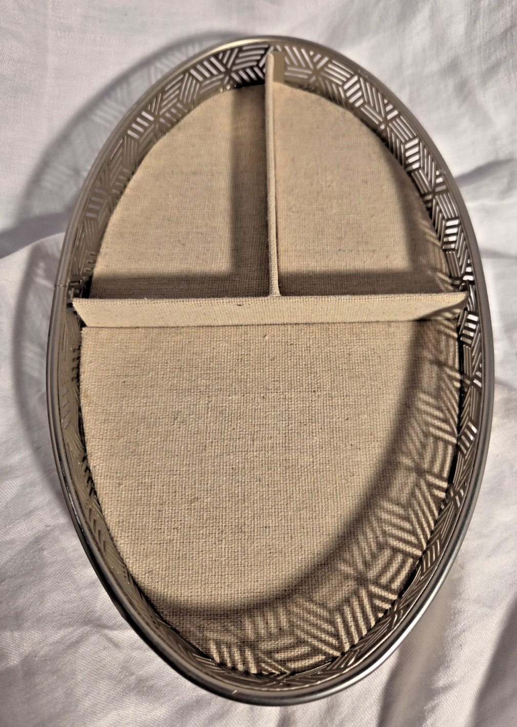 HUNTINGTON STORAGE AND ORGANIZATION TRAY/GEOMETRIC DESIGN, FABRIC LINED/FELTED