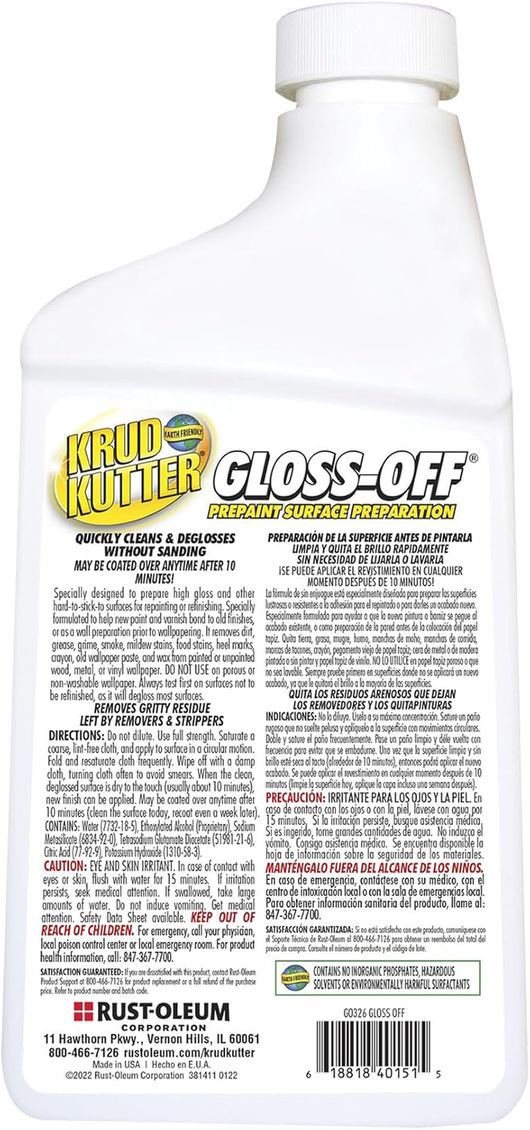 32 oz Gloss-Off Prepaint Surface Preparation Cleaner, No Sanding Liquid Deglosse