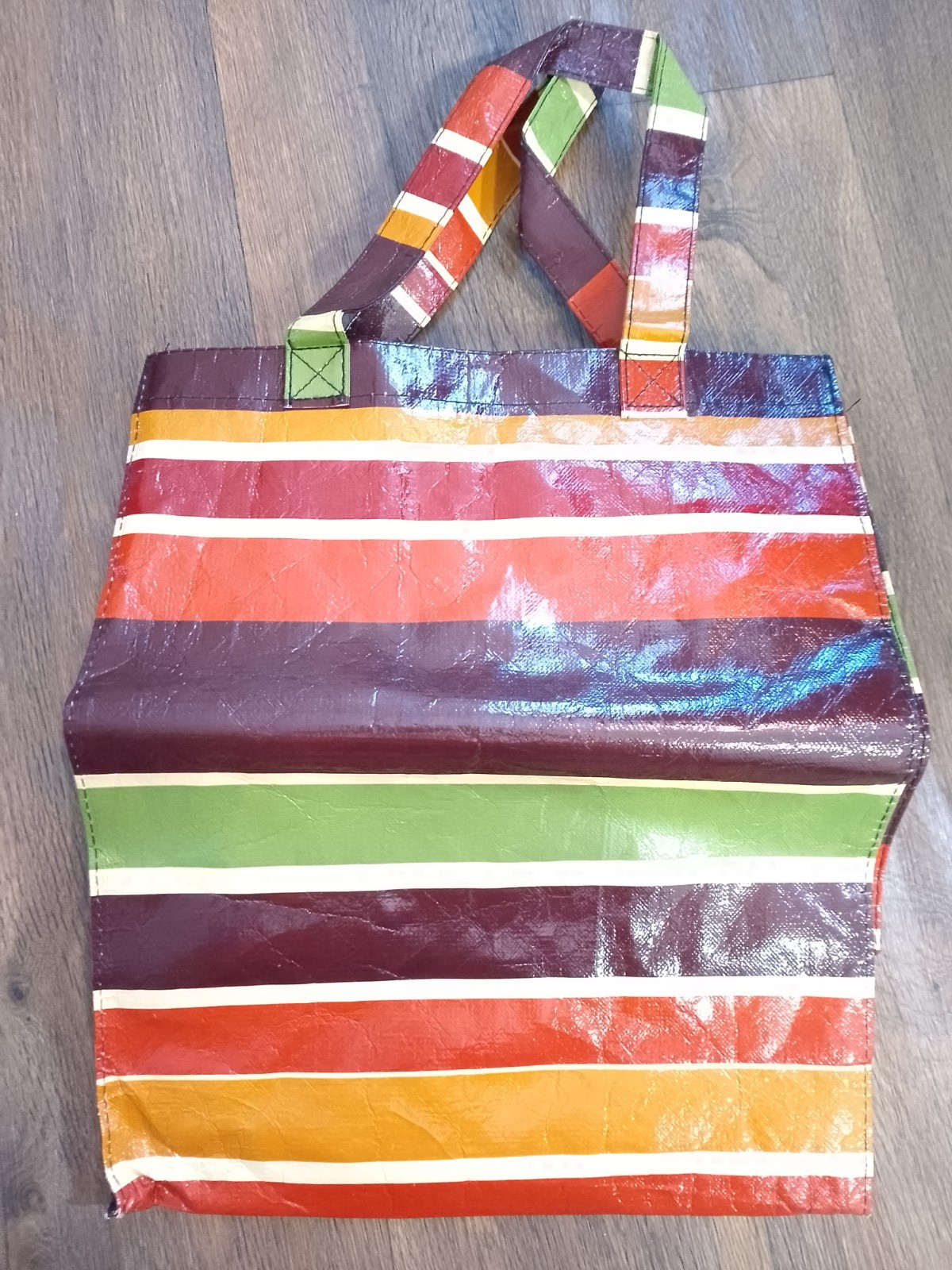 Multicolored striped grocery bag without tag used 13×8.5×15 in